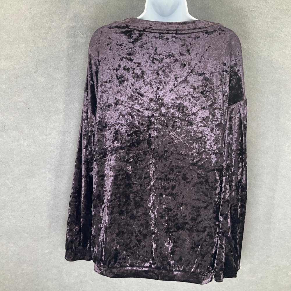 Wishlist Top Women's Sz L‎ Purple Crushed Velvet V Neck Whimsigoth Fairy Grunge - Picture 2 of 9